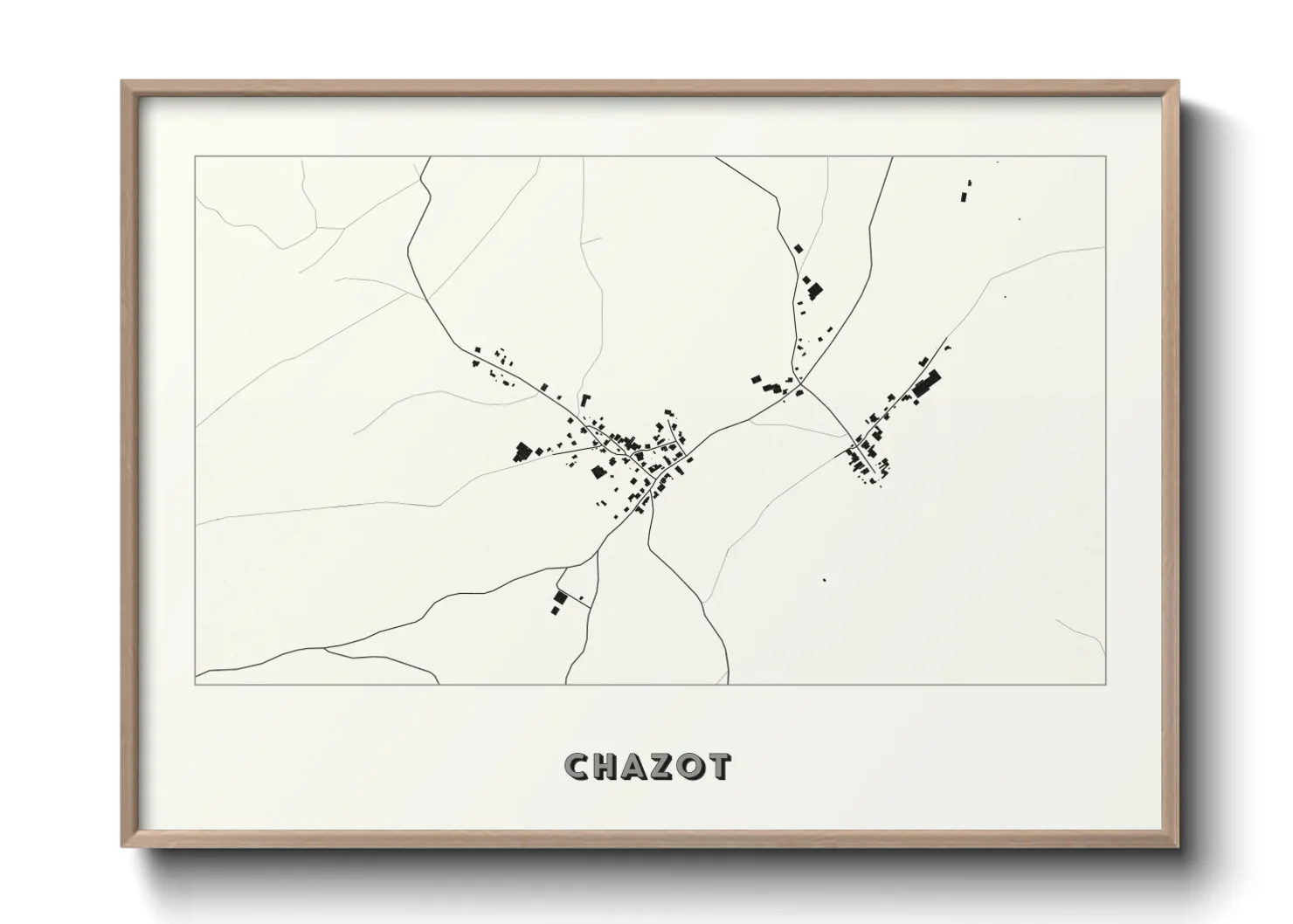 Une affiche de carte sur Chazot