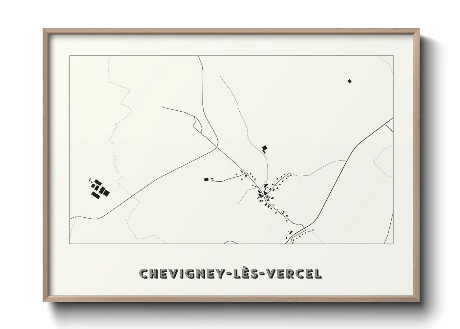 Une affiche de carte sur Chevigney-lès-Vercel