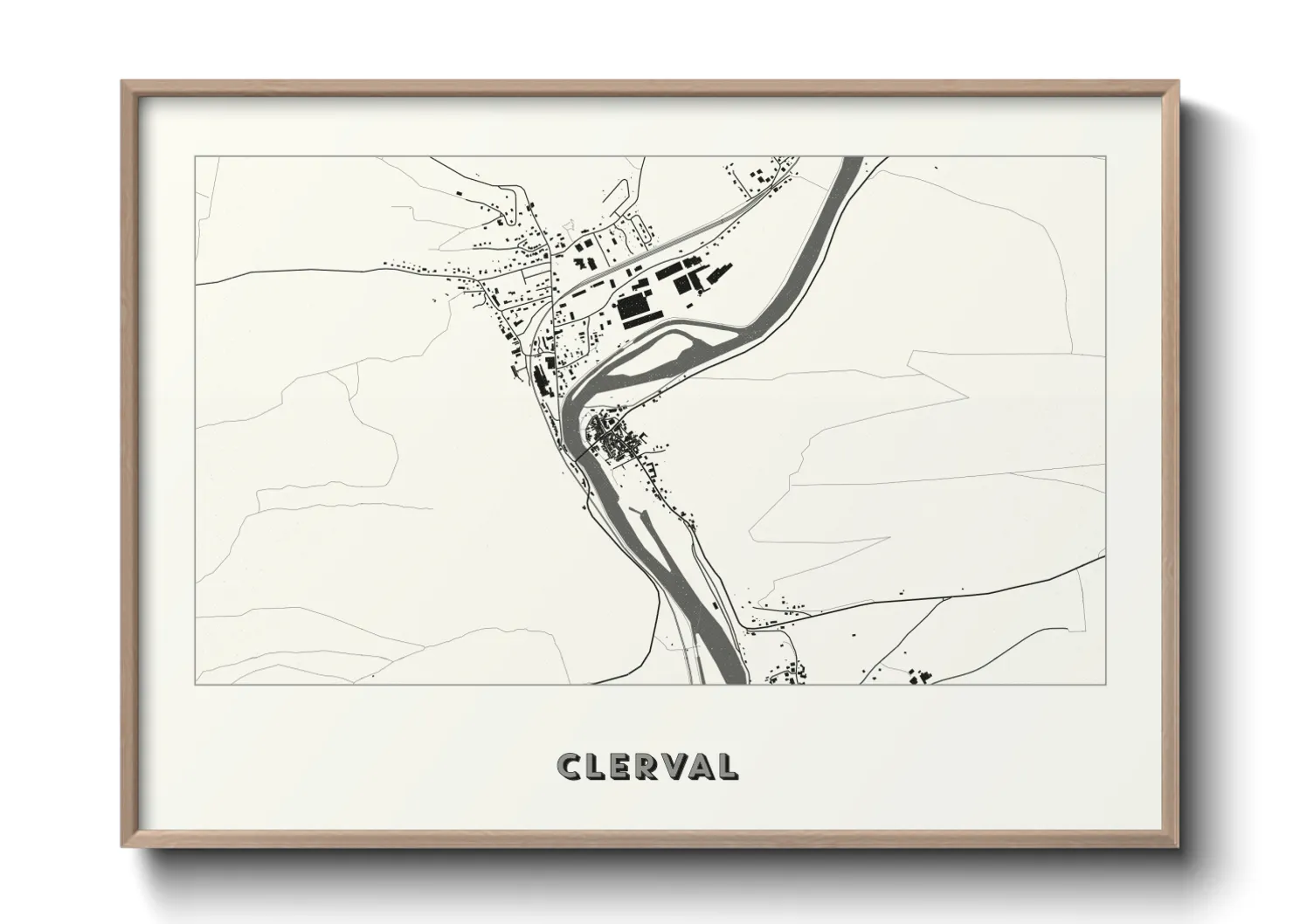 Une affiche de carte sur Clerval