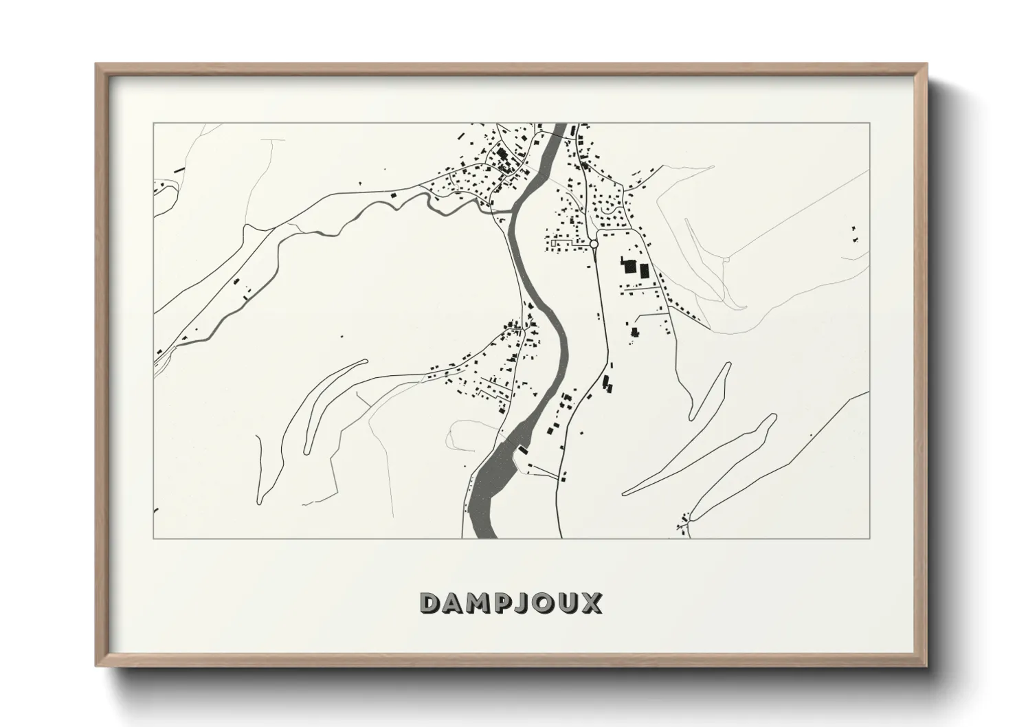Une affiche de carte sur Dampjoux