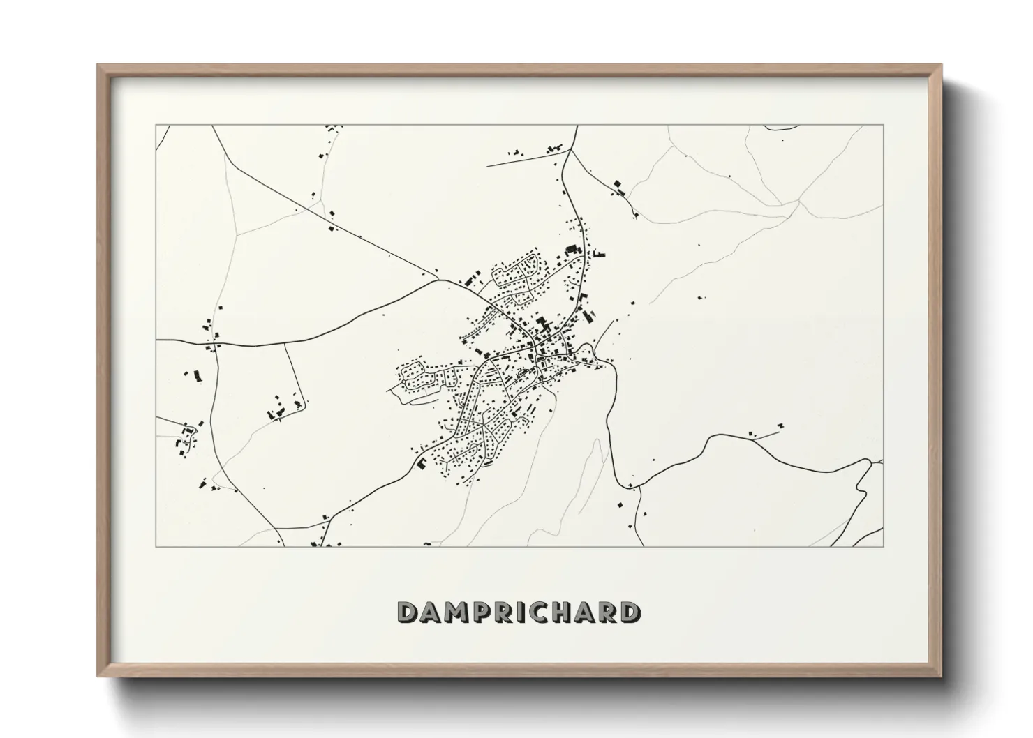 Une affiche de carte sur Damprichard