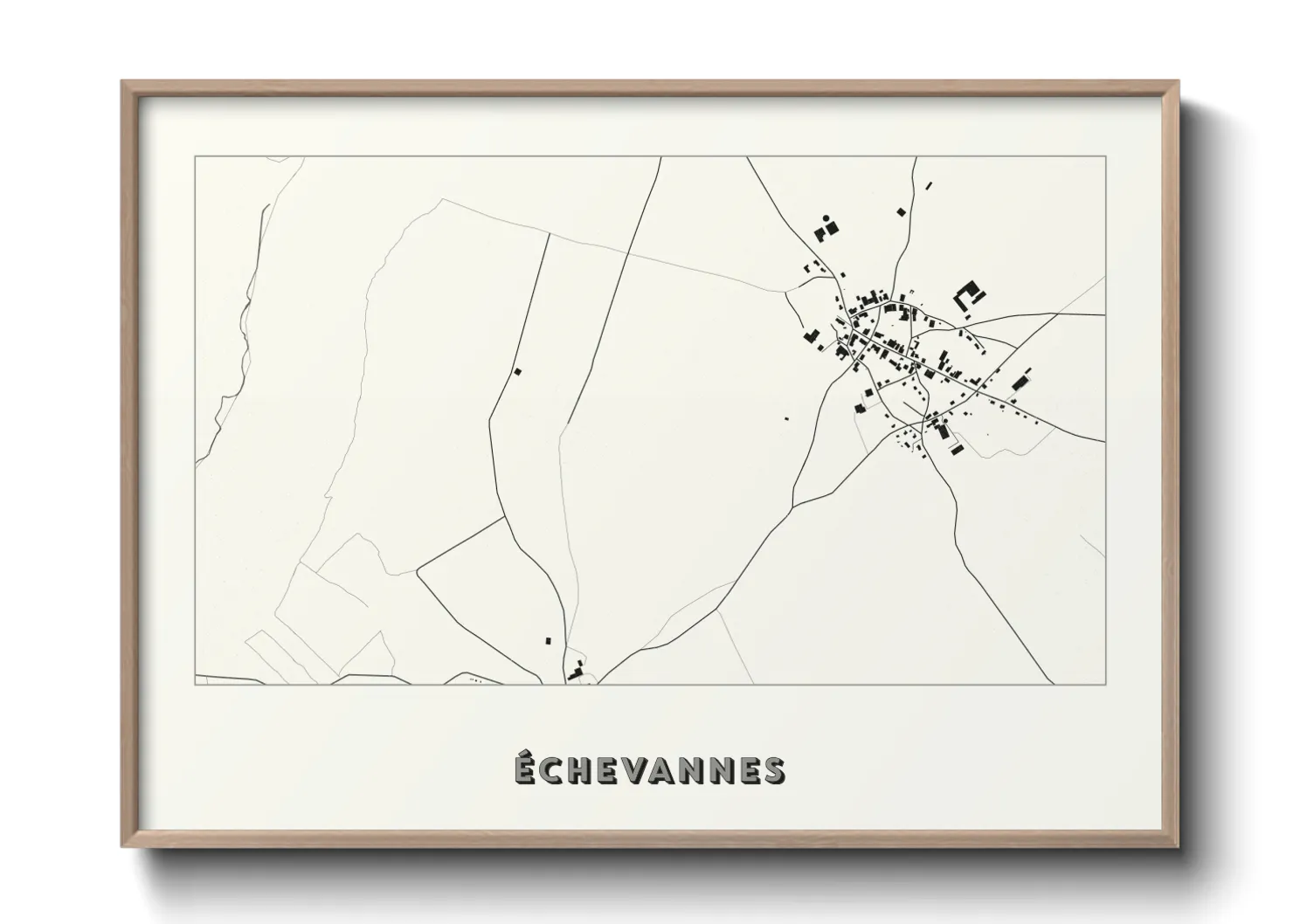 Une affiche de carte sur Échevannes