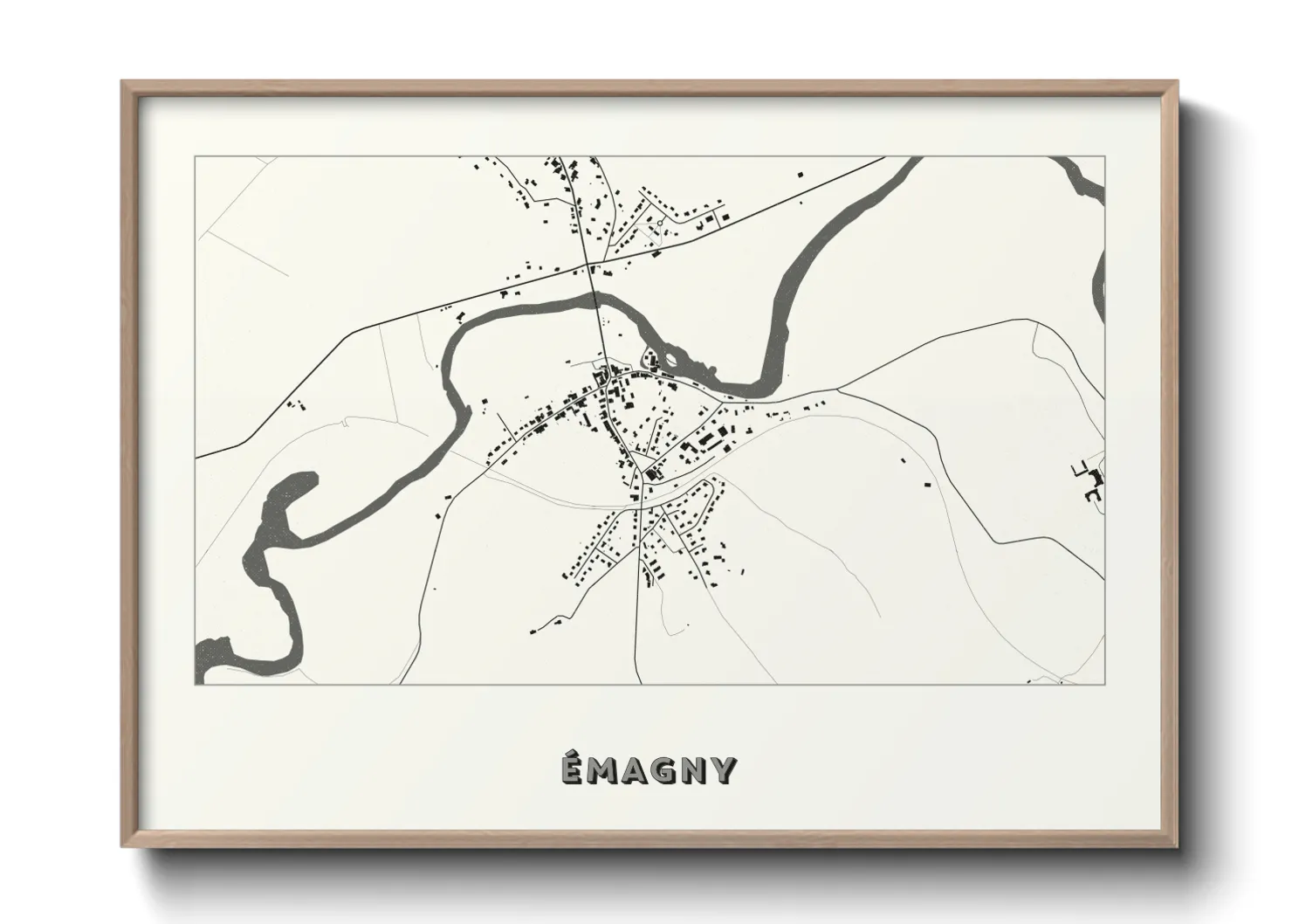 Une affiche de carte sur Émagny