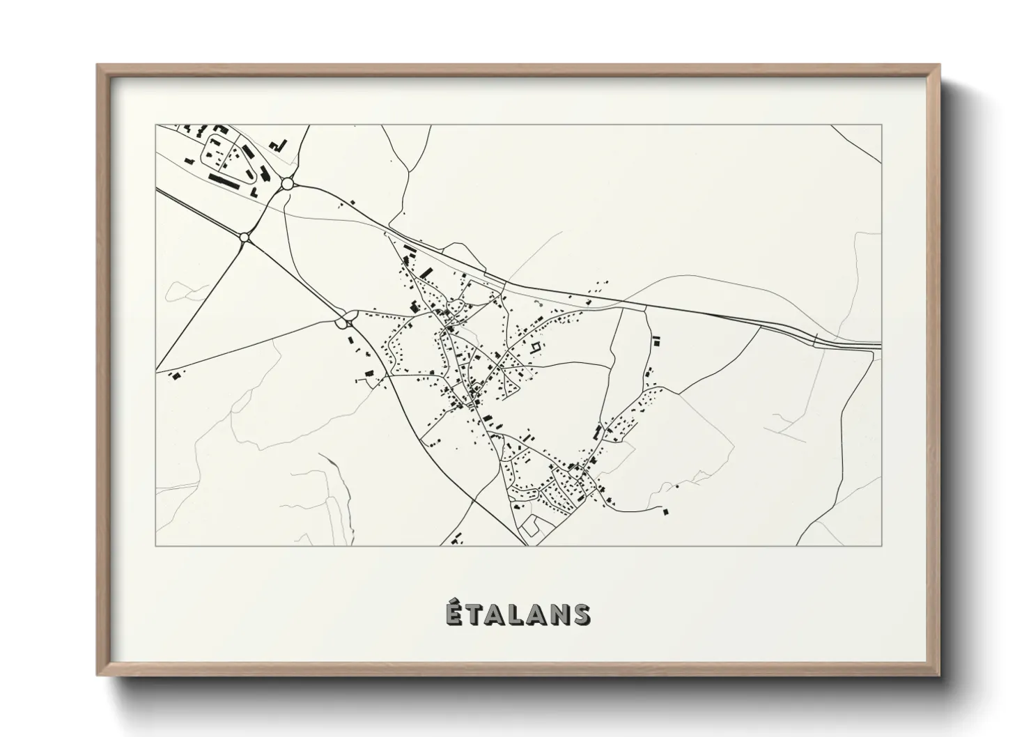 Une affiche de carte sur Étalans