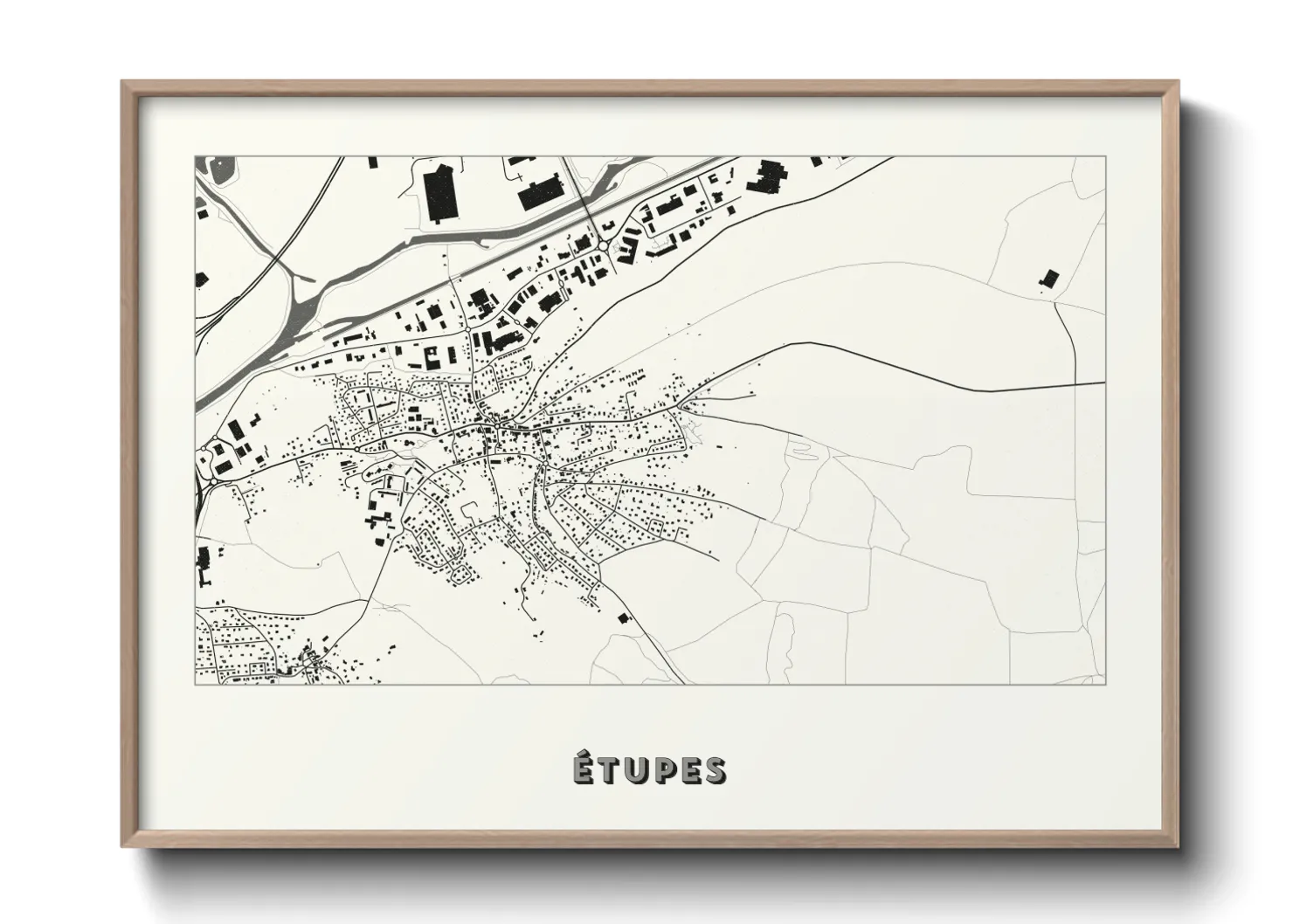 Une affiche de carte sur Étupes