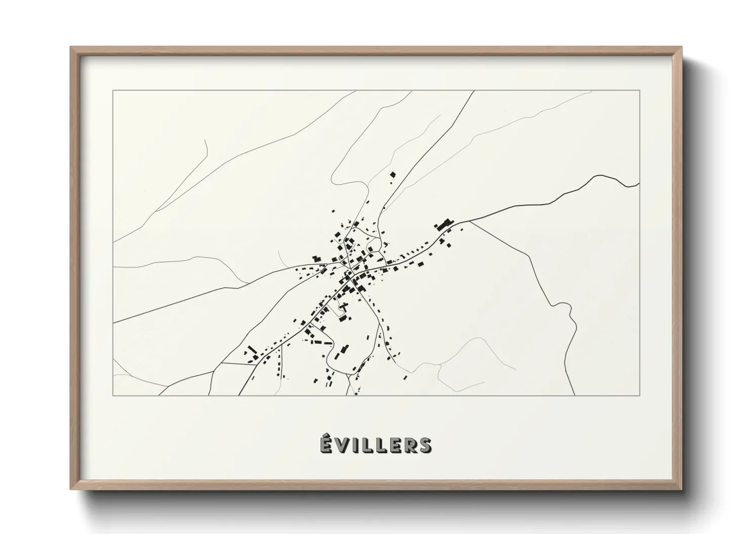 Une affiche de carte sur Évillers
