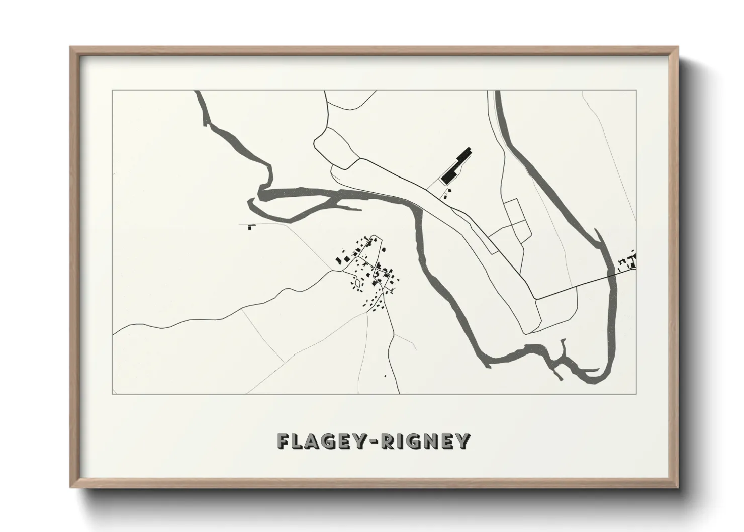 Une affiche de carte sur Flagey-Rigney