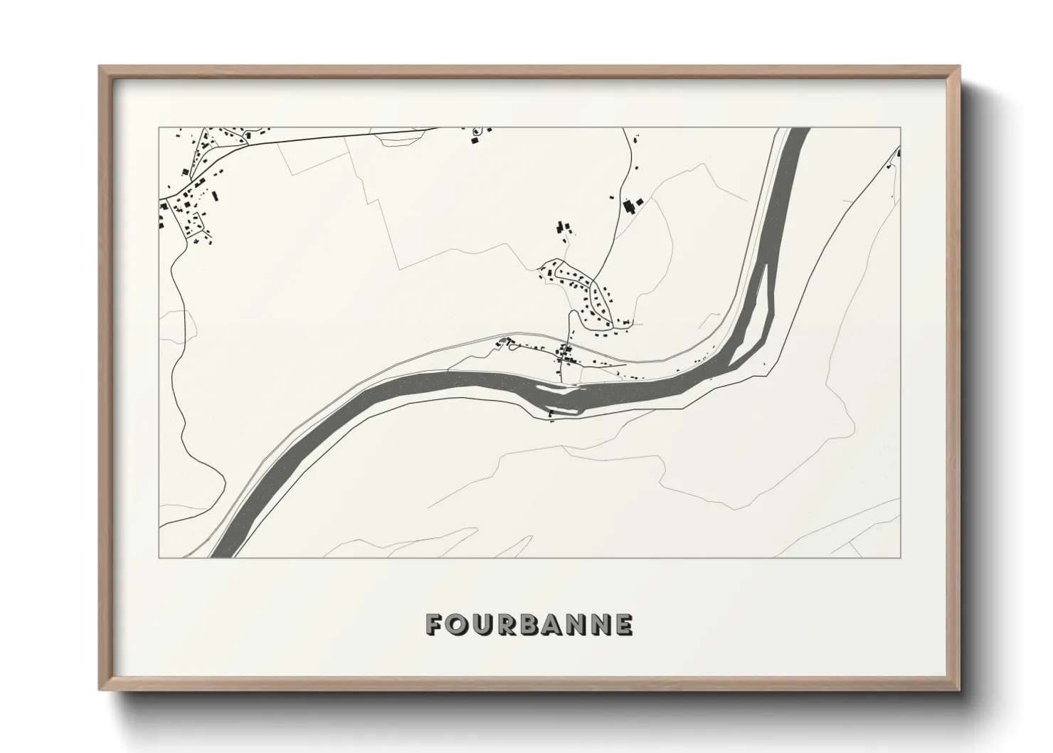Une affiche de carte sur Fourbanne