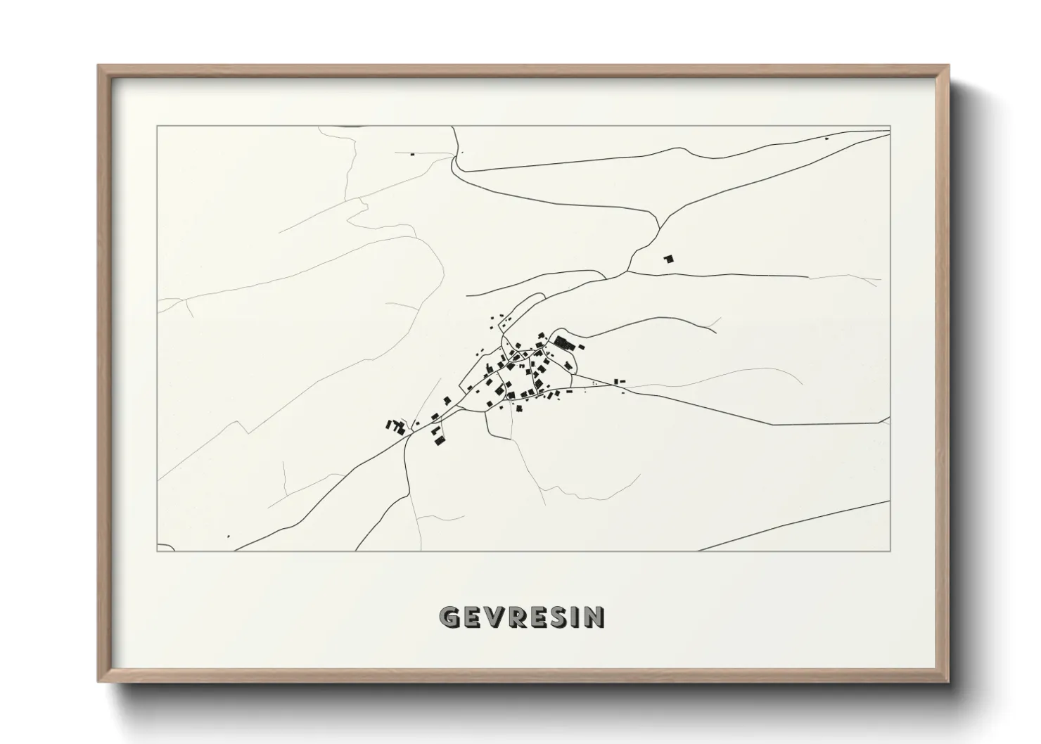 Une affiche de carte sur Gevresin