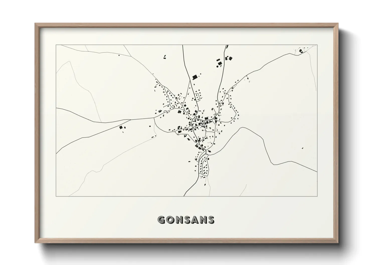 Une affiche de carte sur Gonsans