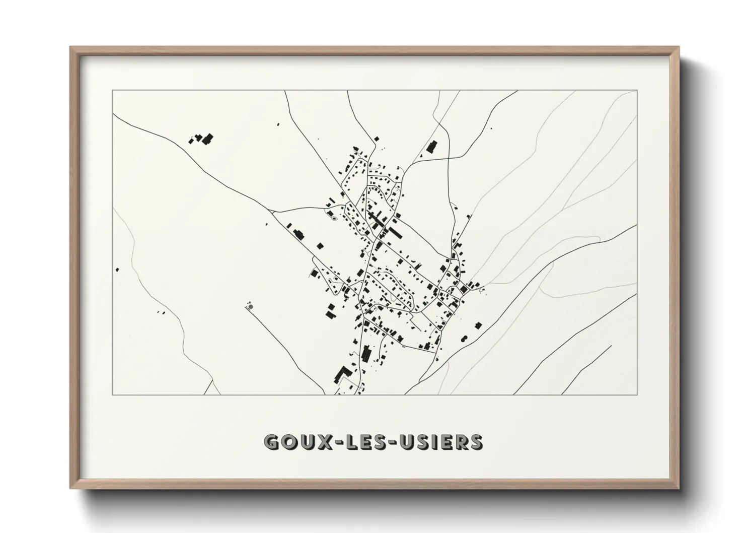 Une affiche de carte sur Goux-les-Usiers