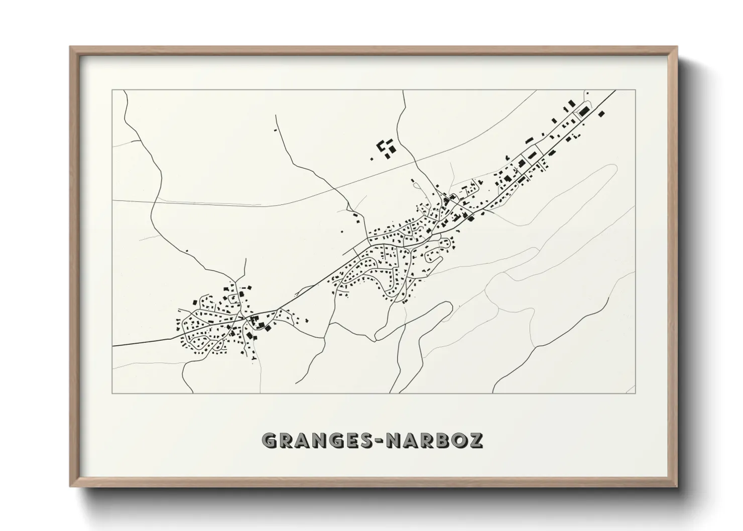 Une affiche de carte sur Granges-Narboz