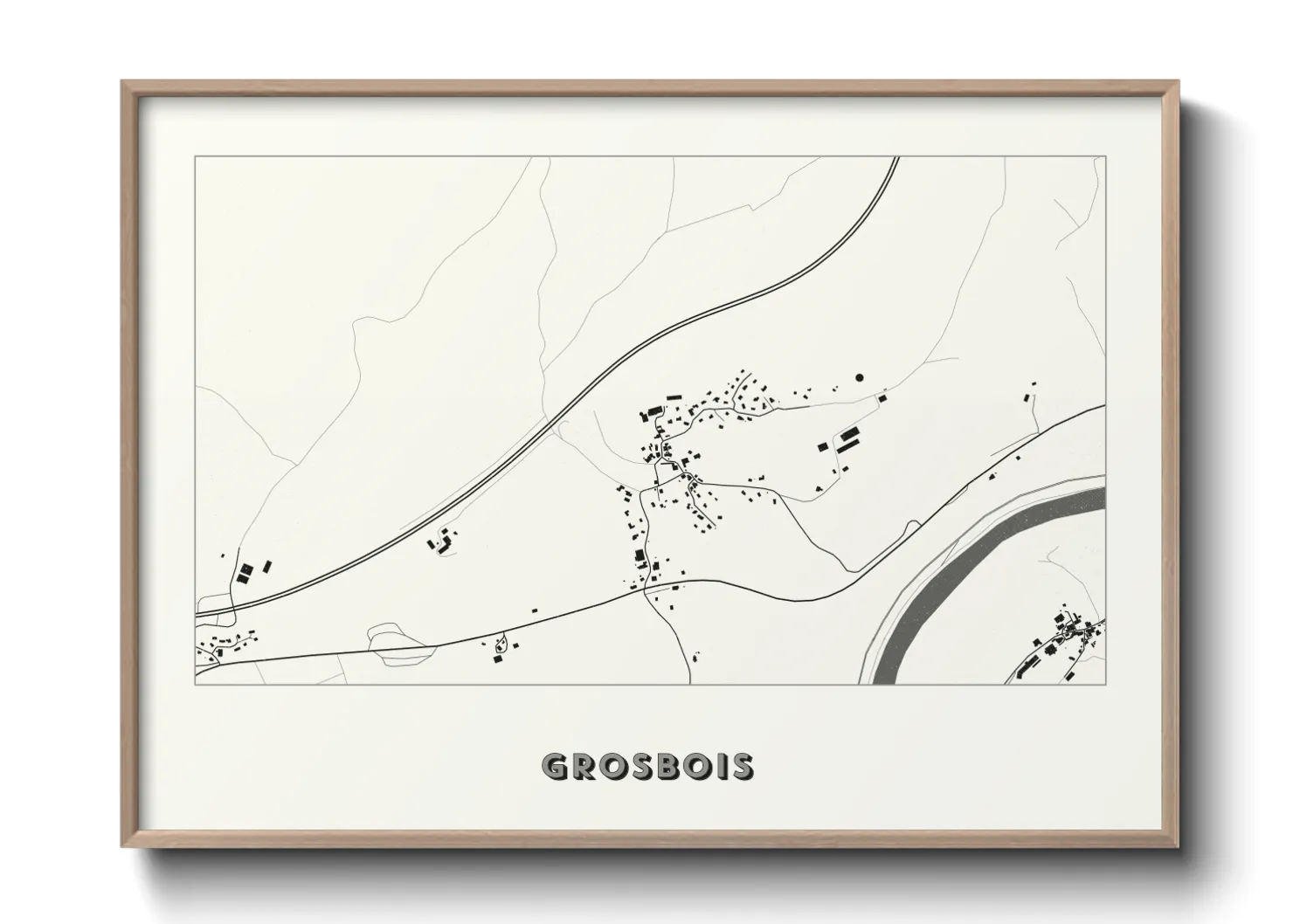 Une affiche de carte sur Grosbois