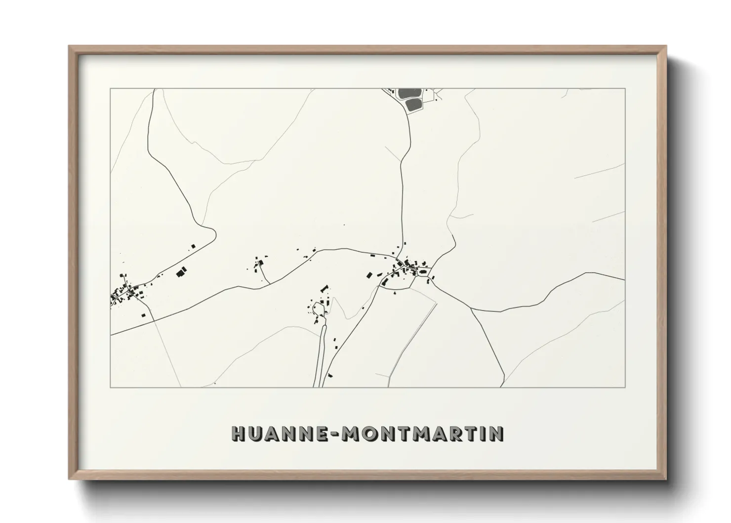 Une affiche de carte sur Huanne-Montmartin