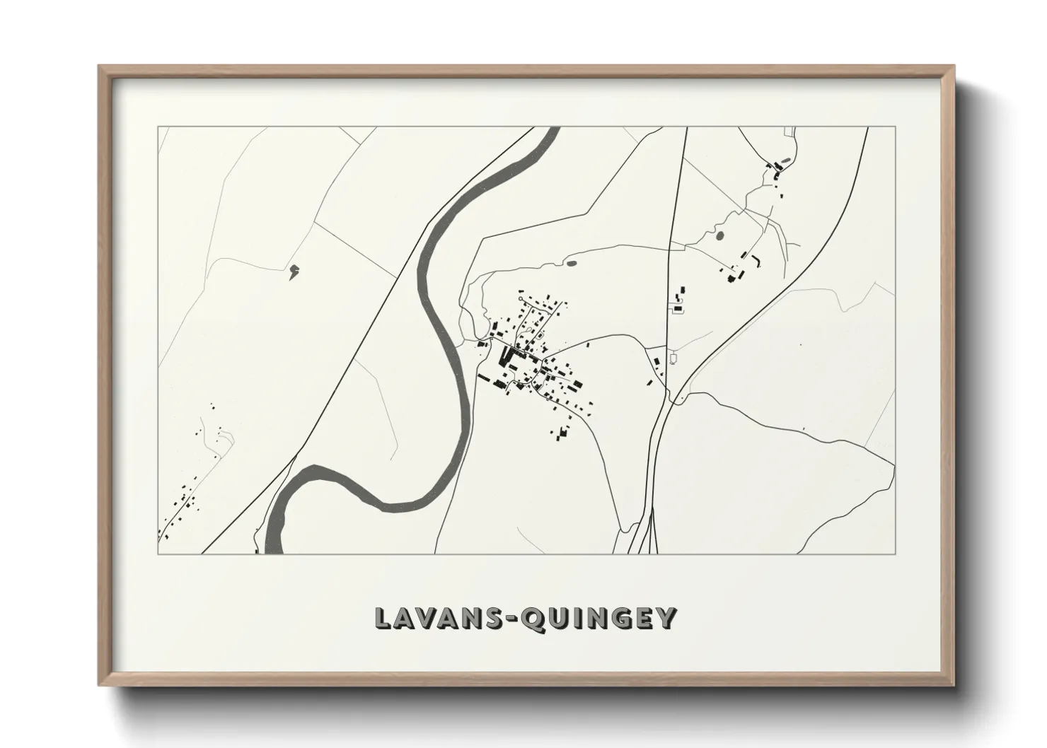 Une affiche de carte sur Lavans-Quingey