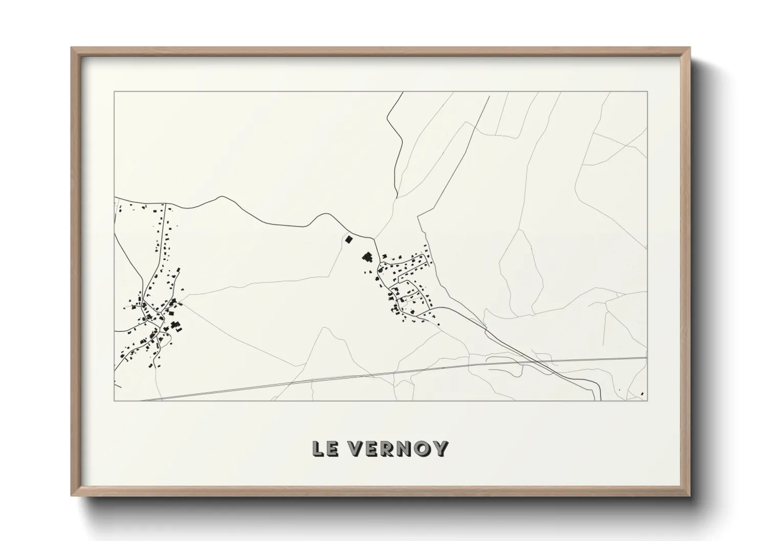 Une affiche de carte sur Le Vernoy