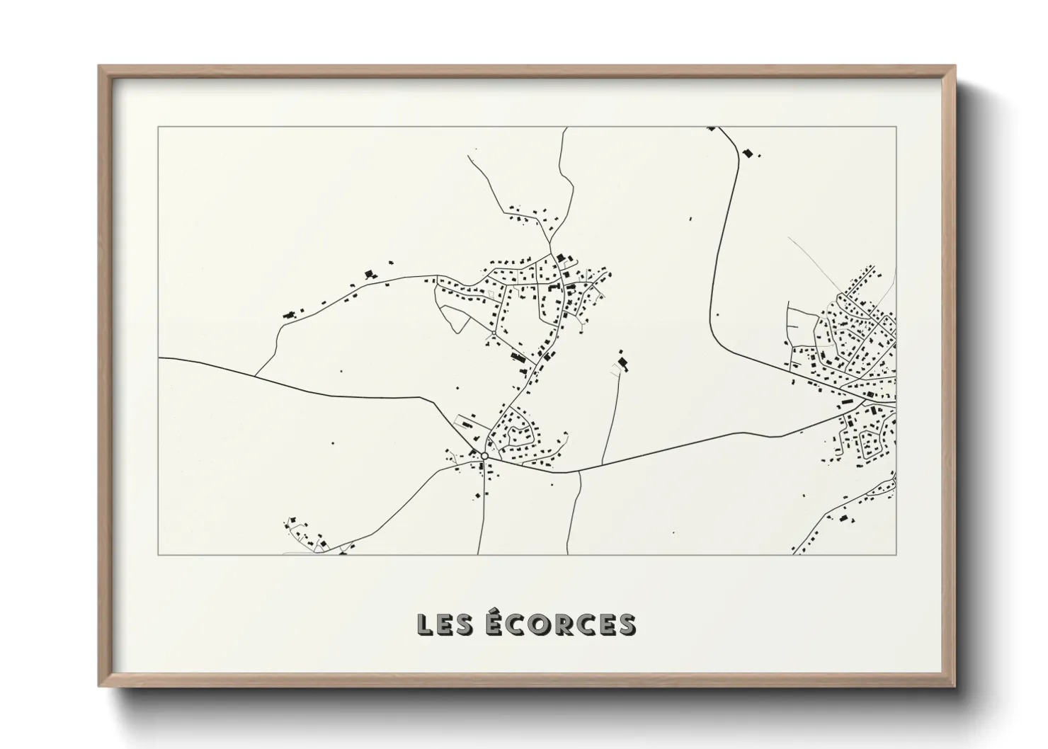 Une affiche de carte sur Les Écorces