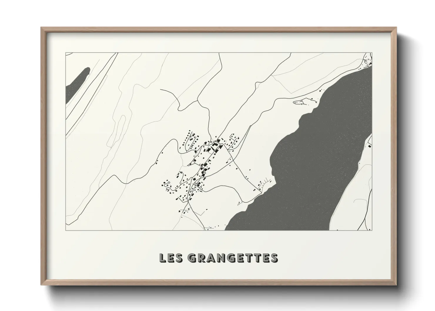 Une affiche de carte sur Les Grangettes