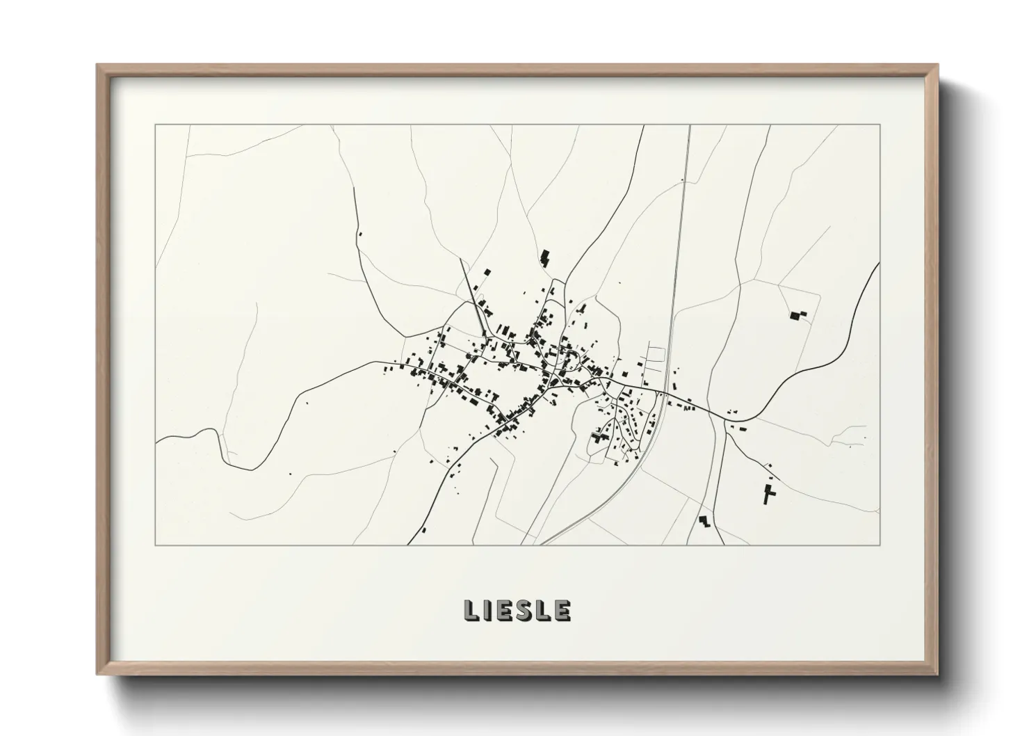 Une affiche de carte sur Liesle