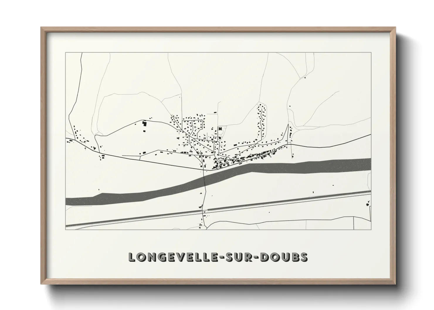 Une affiche de carte sur Longevelle-sur-Doubs