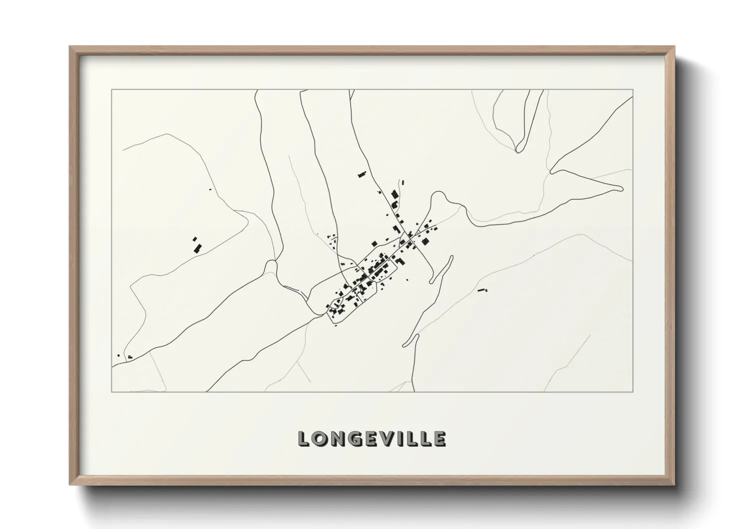Une affiche de carte sur Longeville