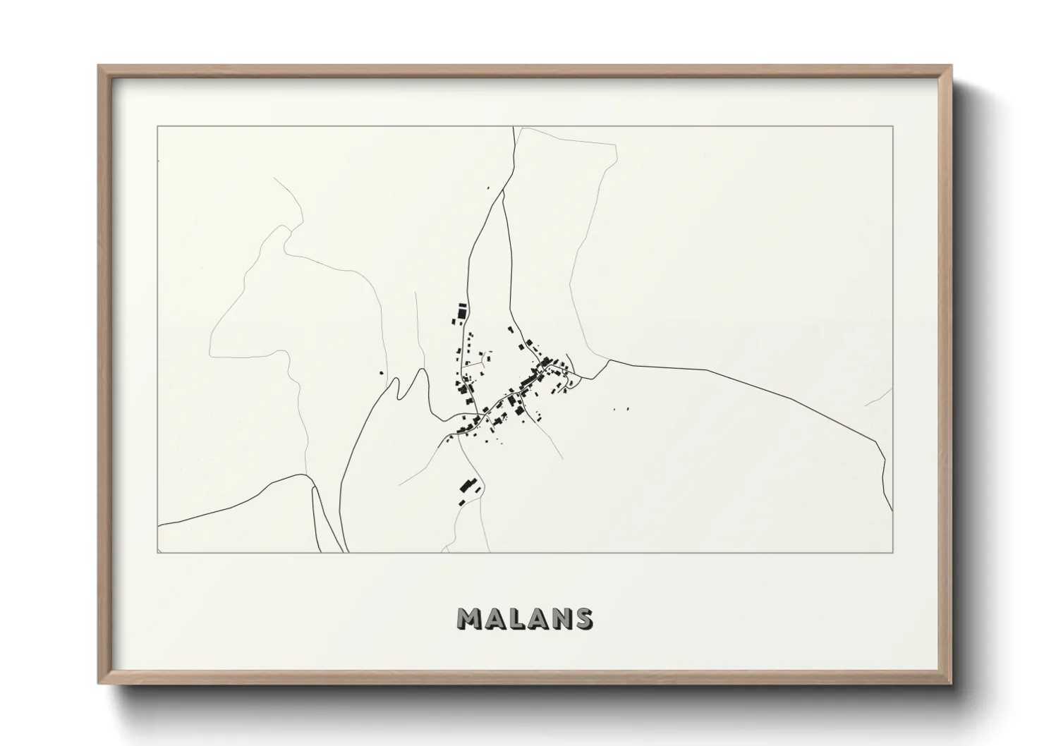 Une affiche de carte sur Malans