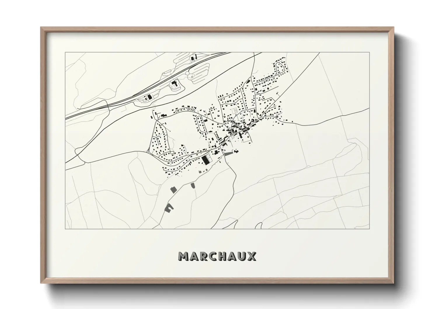 Une affiche de carte sur Marchaux