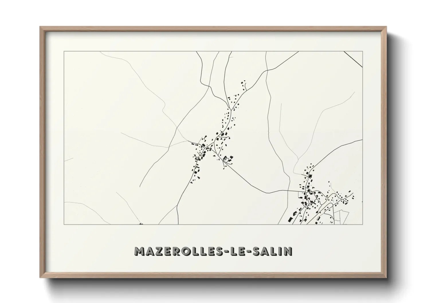 Une affiche de carte sur Mazerolles-le-Salin