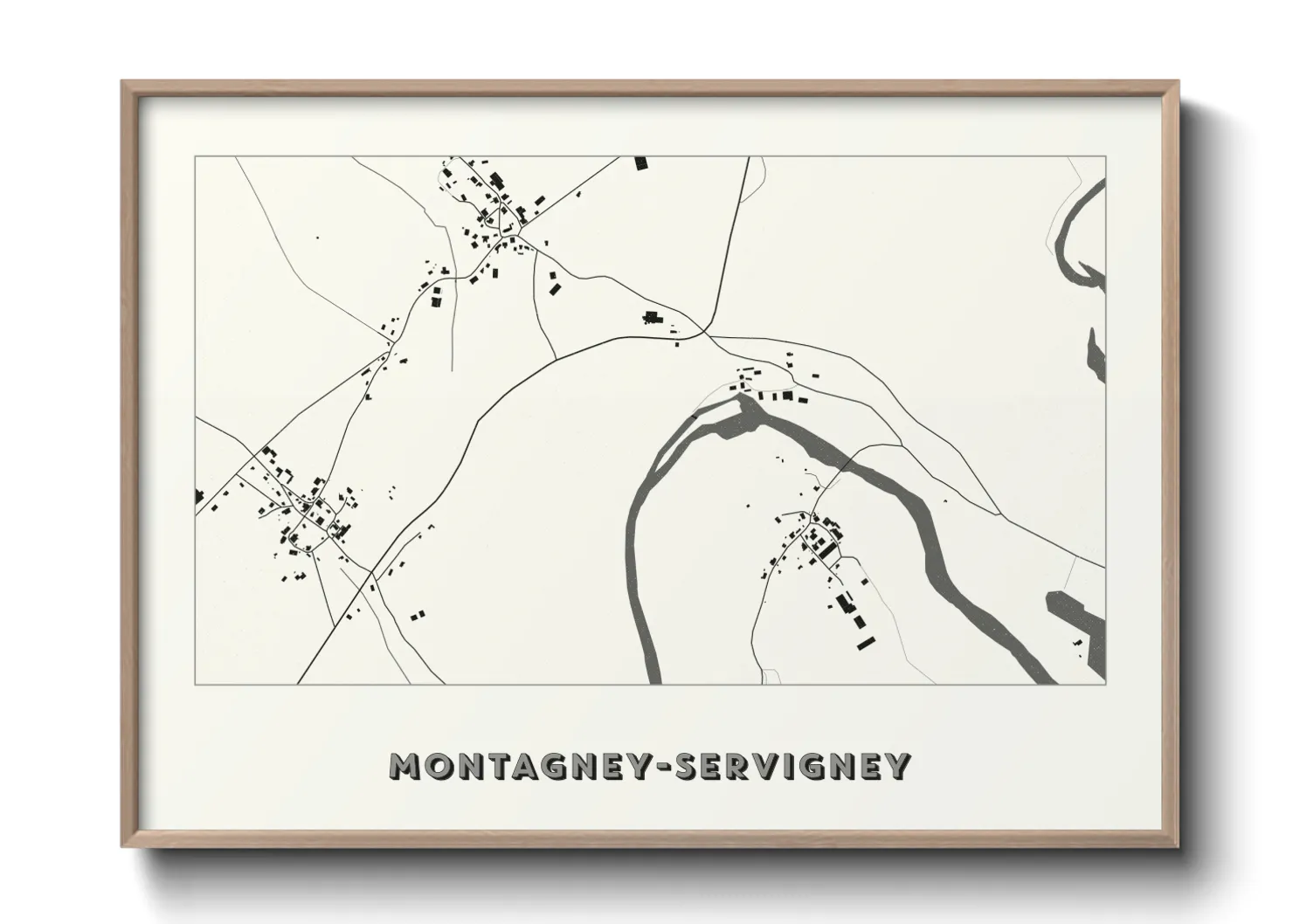 Une affiche de carte sur Montagney-Servigney