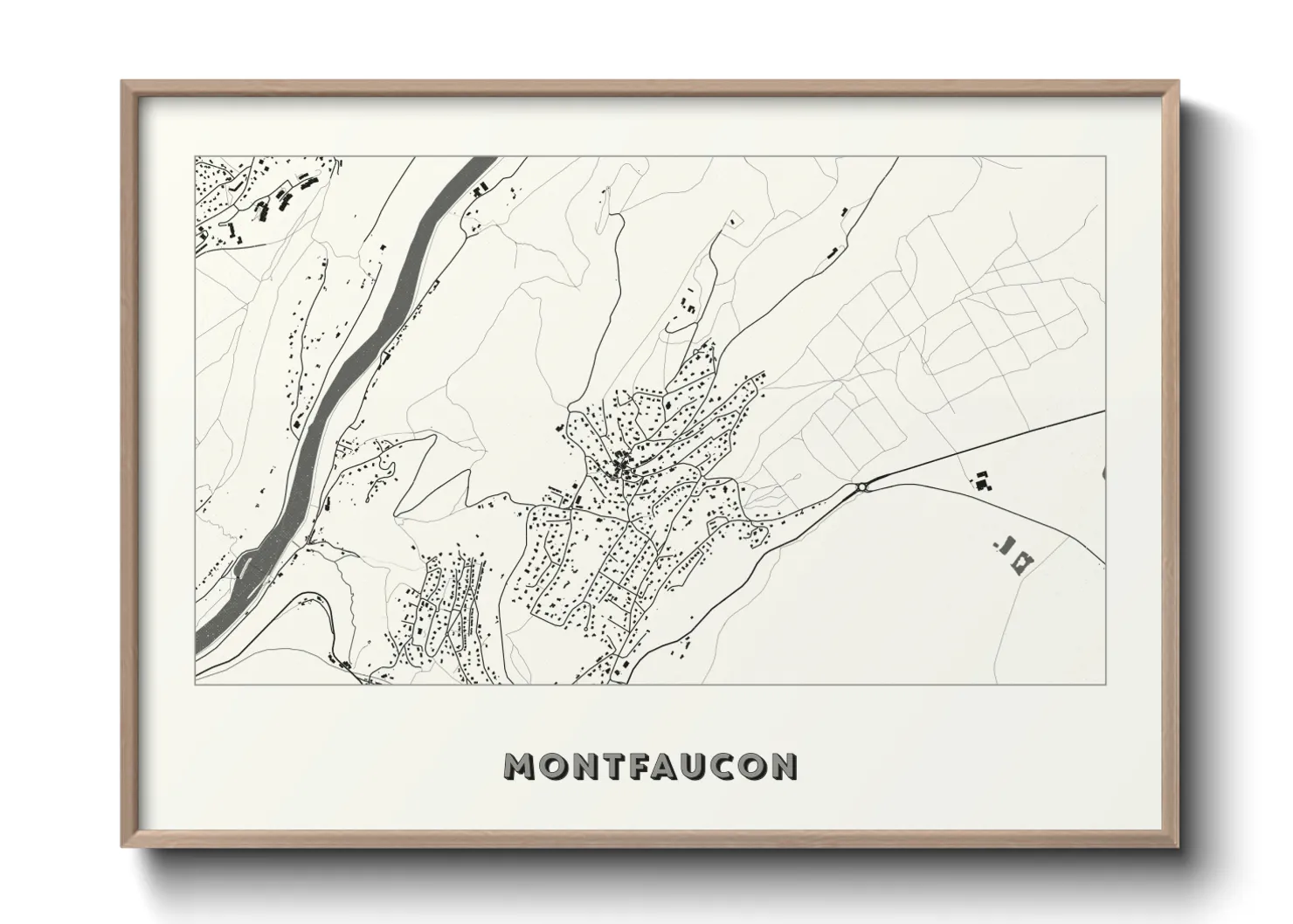 Une affiche de carte sur Montfaucon