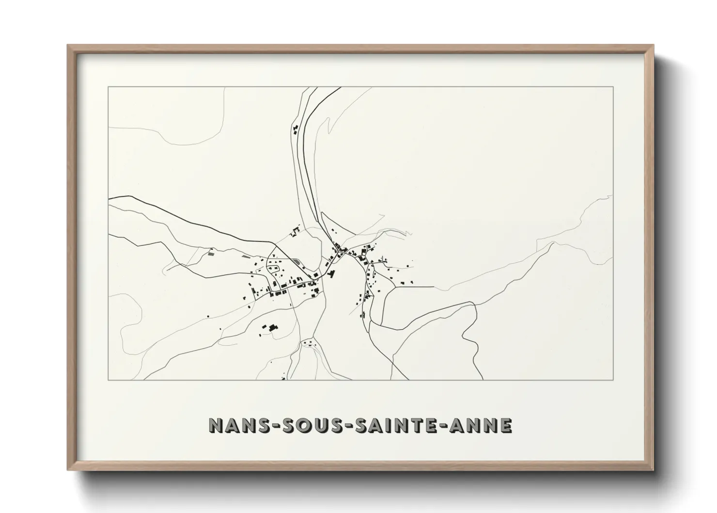 Une affiche de carte sur Nans-sous-Sainte-Anne
