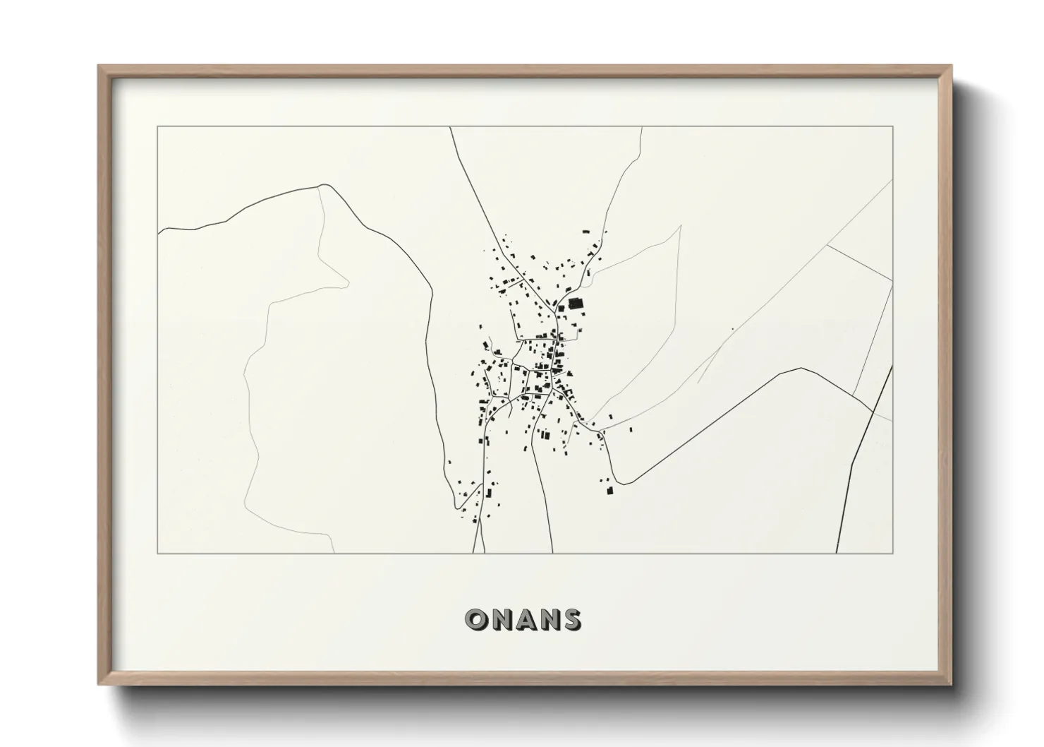 Une affiche de carte sur Onans