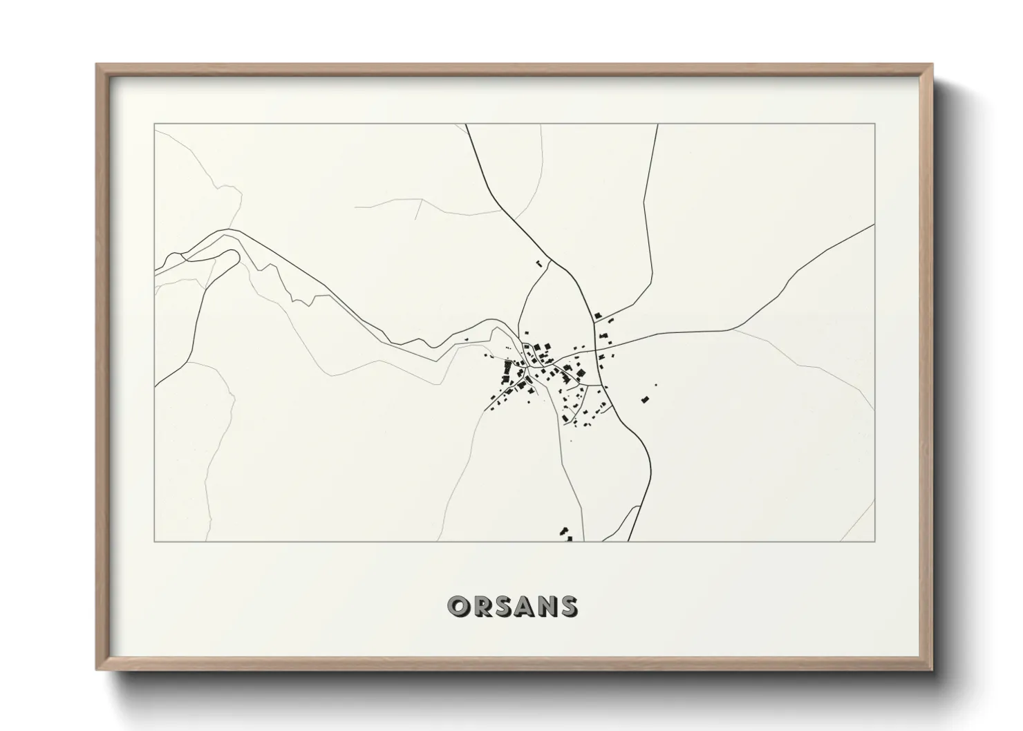Une affiche de carte sur Orsans