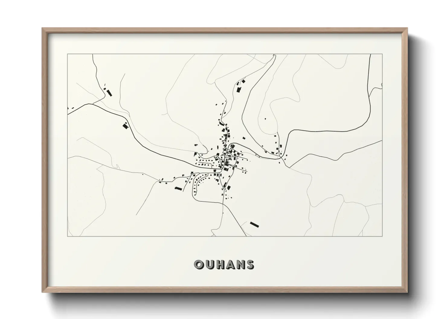 Une affiche de carte sur Ouhans