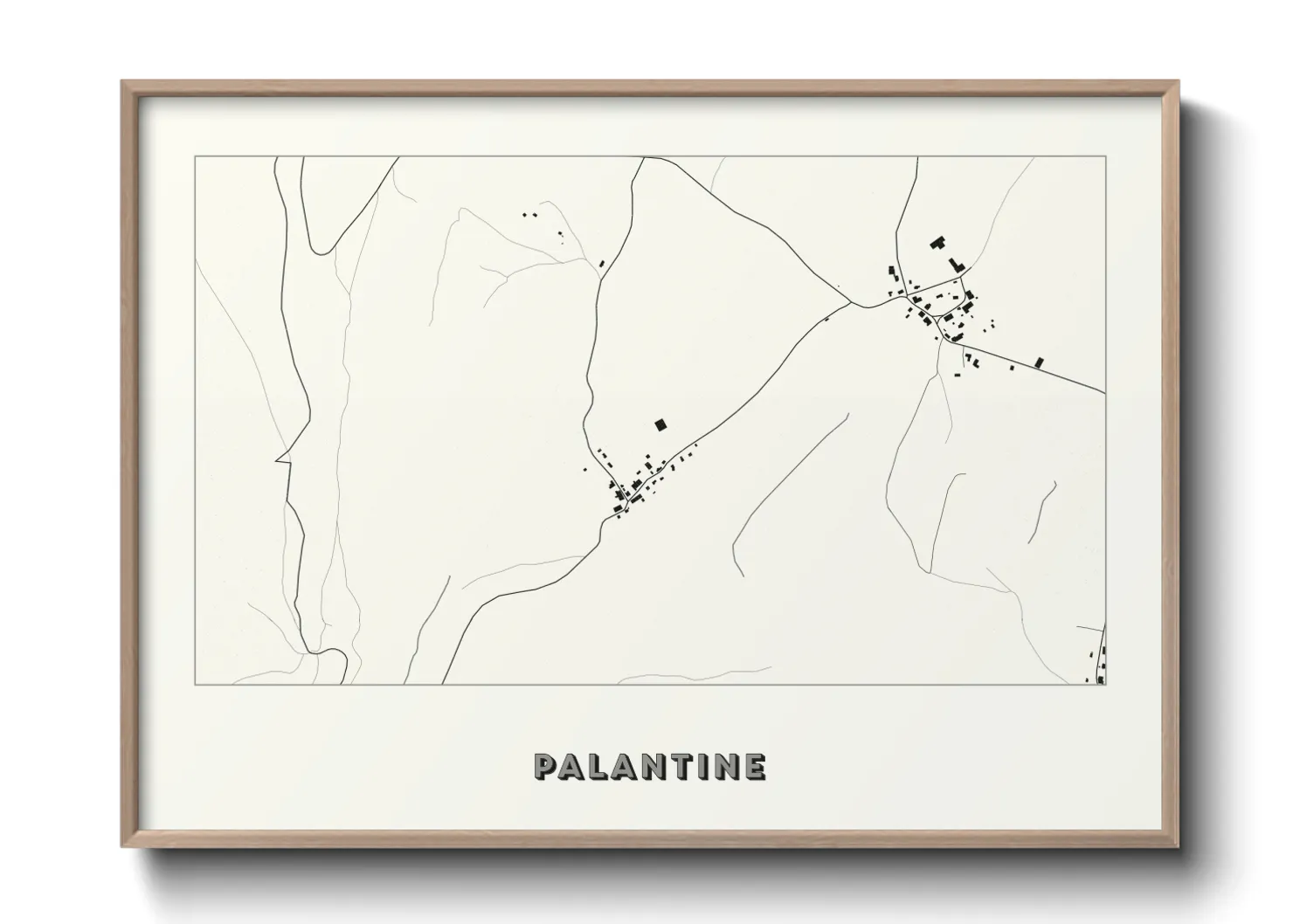Une affiche de carte sur Palantine