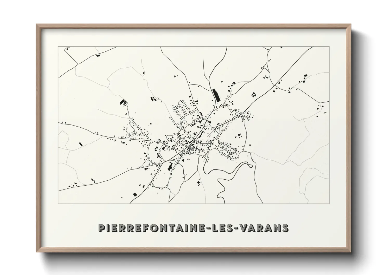 Une affiche de carte sur Pierrefontaine-les-Varans