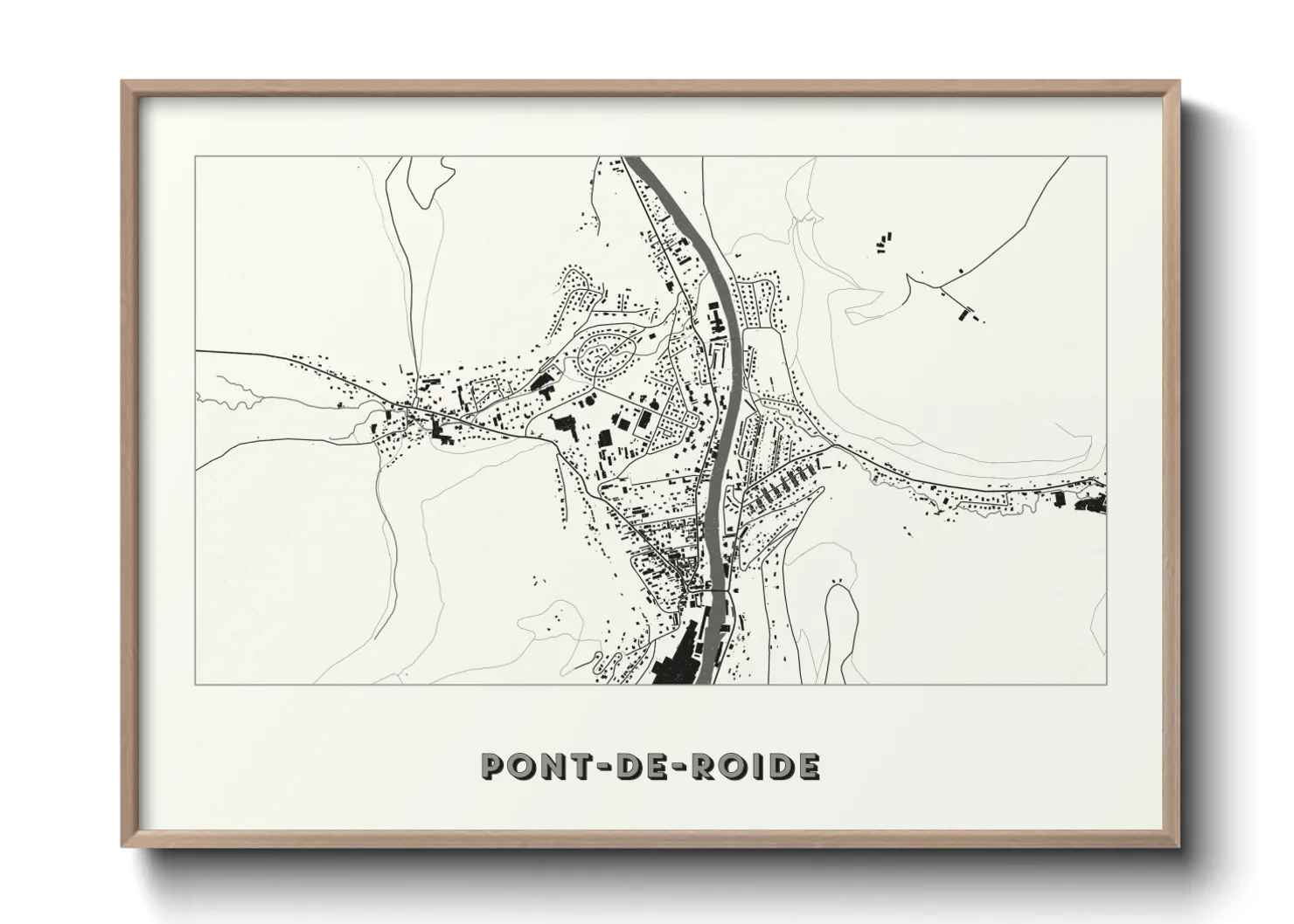 Une affiche de carte sur Pont-de-Roide