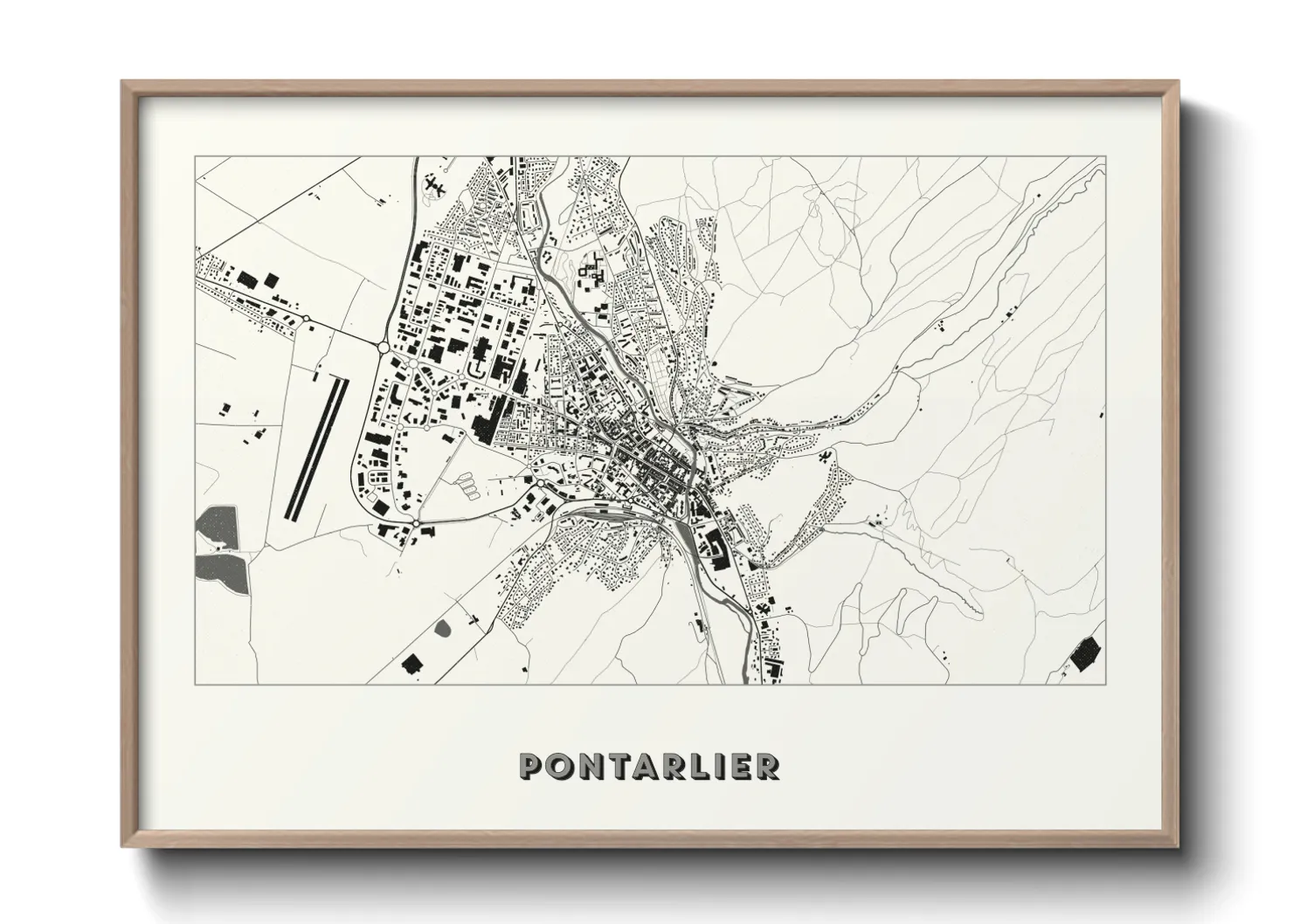 Une affiche de carte sur Pontarlier