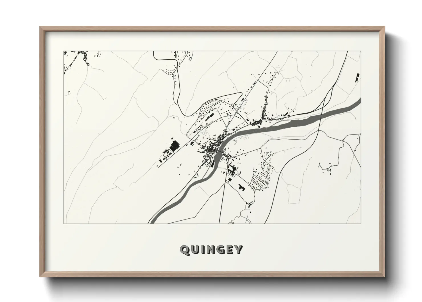 Une affiche de carte sur Quingey