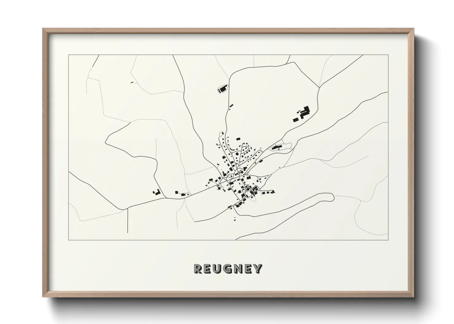 Une affiche de carte sur Reugney