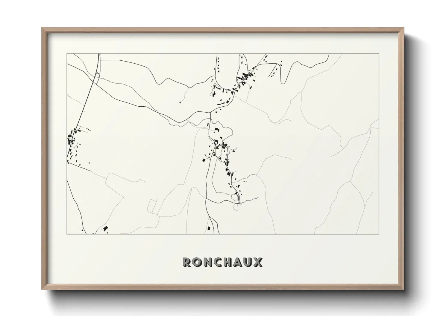 Une affiche de carte sur Ronchaux