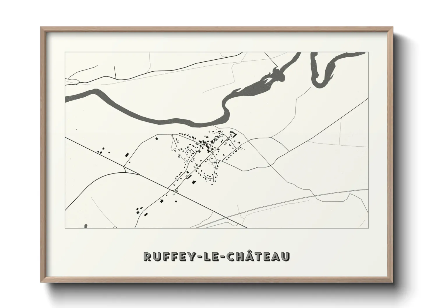 Une affiche de carte sur Ruffey-le-Château
