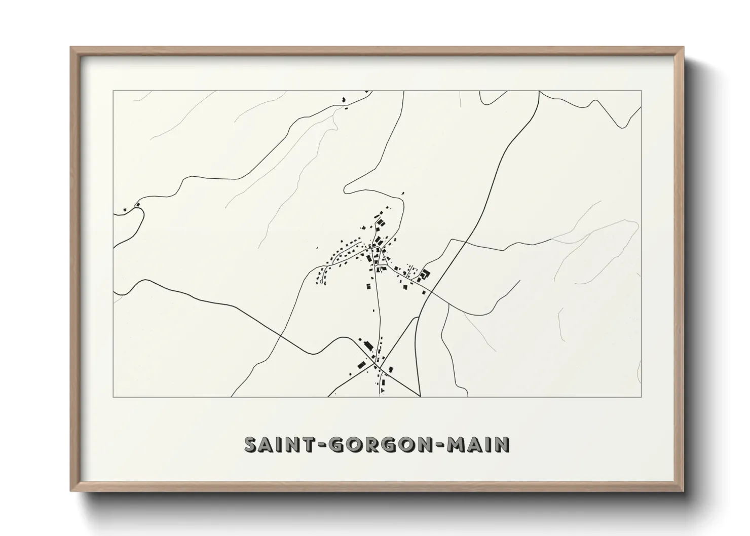 Une affiche de carte sur Saint-Gorgon-Main