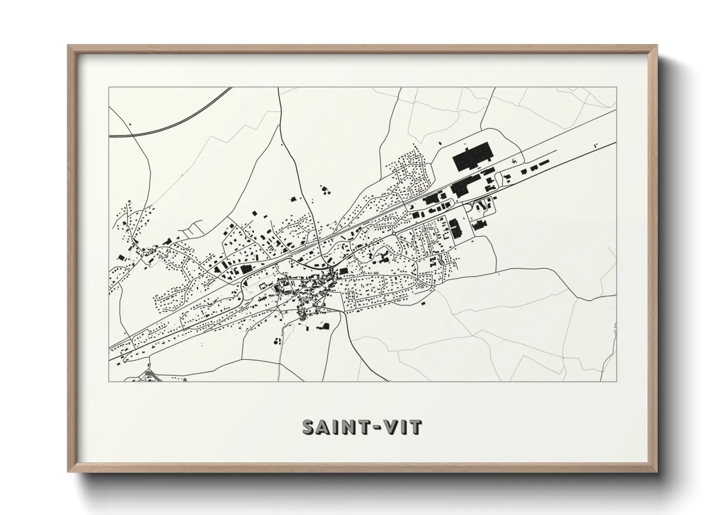 Une affiche de carte sur Saint-Vit