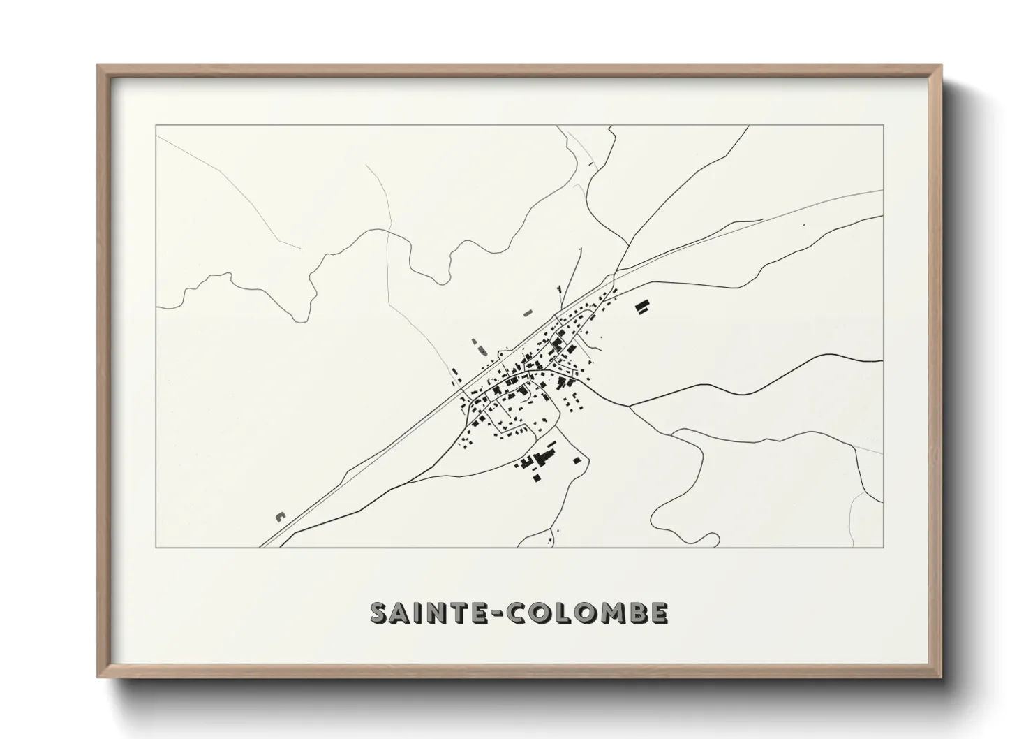 Une affiche de carte sur Sainte-Colombe