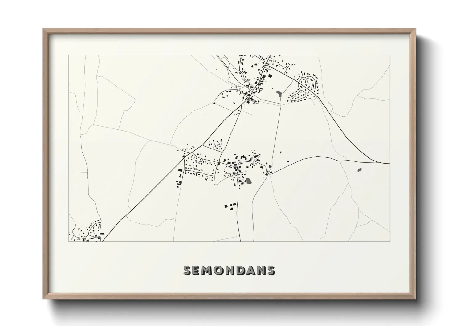 Une affiche de carte sur Semondans