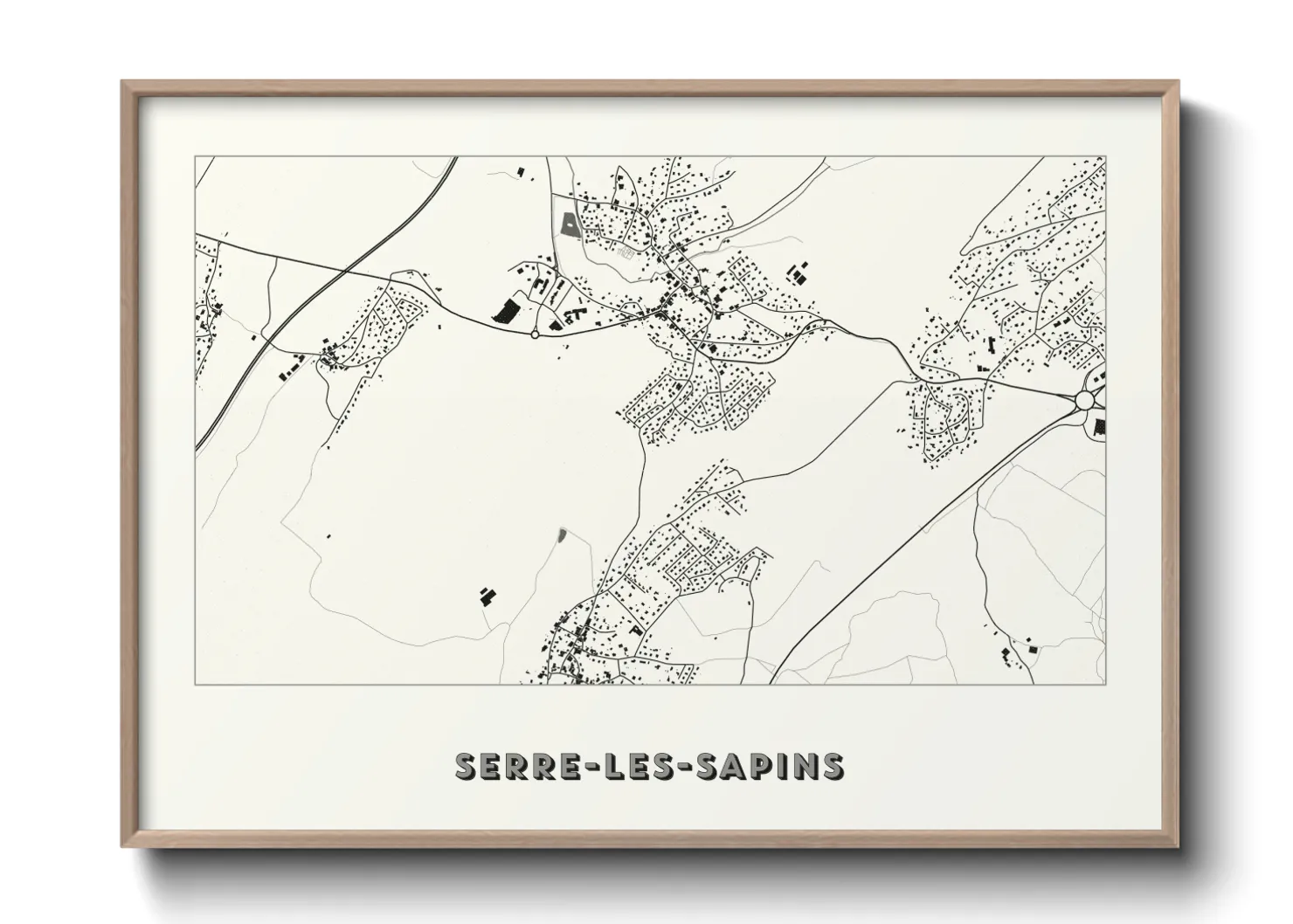 Une affiche de carte sur Serre-les-Sapins