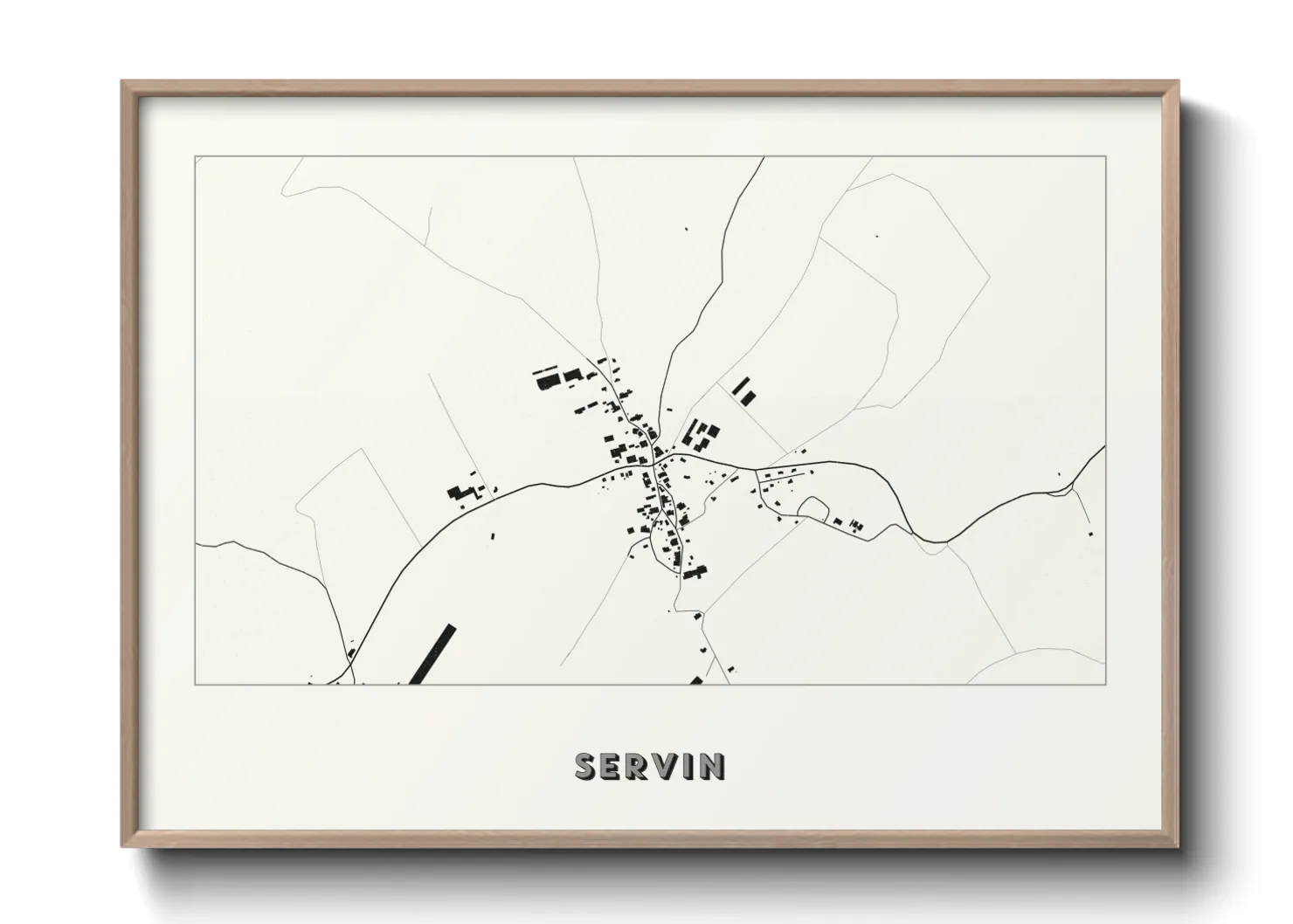 Une affiche de carte sur Servin