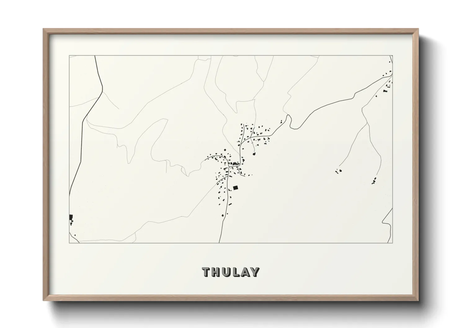 Une affiche de carte sur Thulay