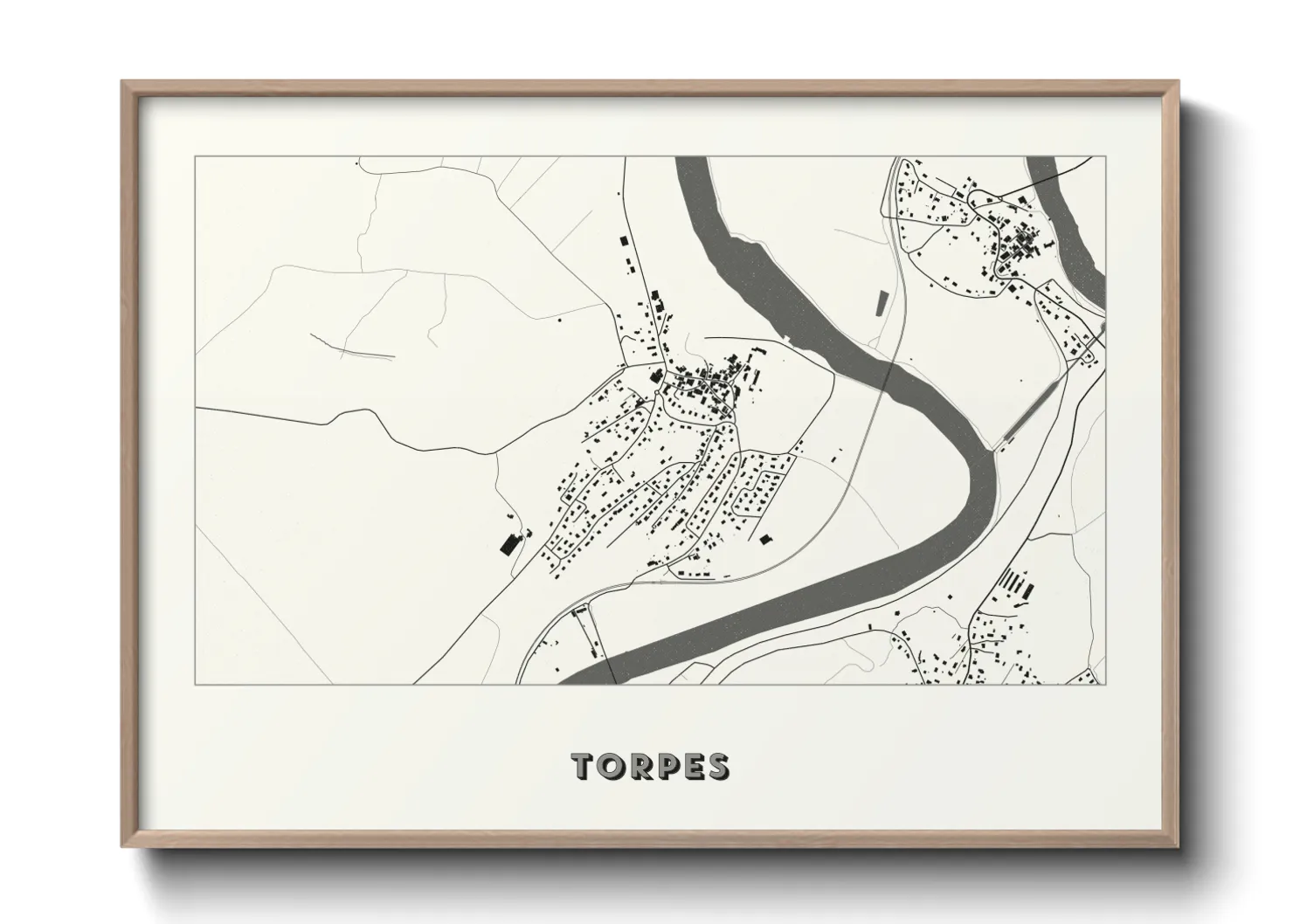 Une affiche de carte sur Torpes